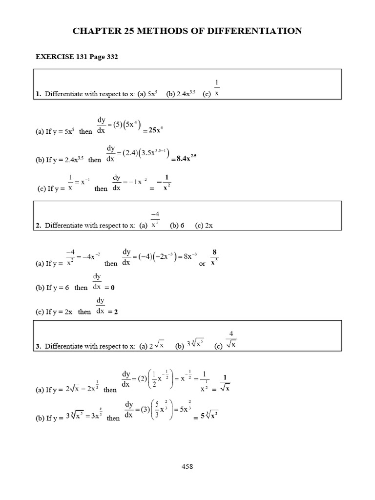 Differentiation Methods and Exercises | PDF | Bending | Voltage