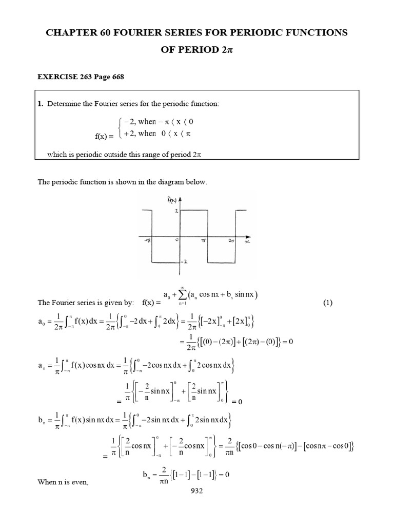 Fourier Series for Periodic Functions | PDF | Fourier Series | Function ...