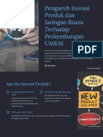 Pengaruh Inovasi Produk Dan Jaringan Bisnis Terhadap Perkembangan UMKM