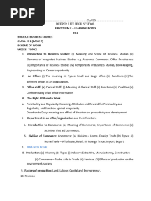JS1 1ST Term Business Studies