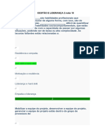 GESTÃO E LIDERANÇA 2 avaliação