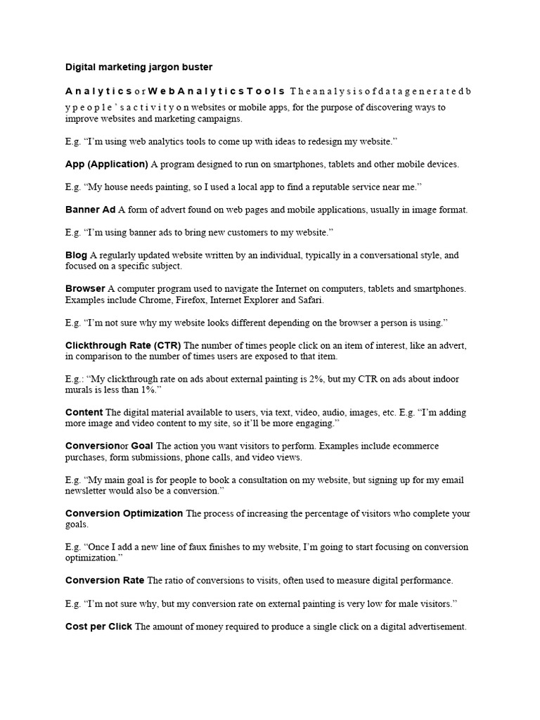 Digital marketing concept diccionary pdf search engine optimization