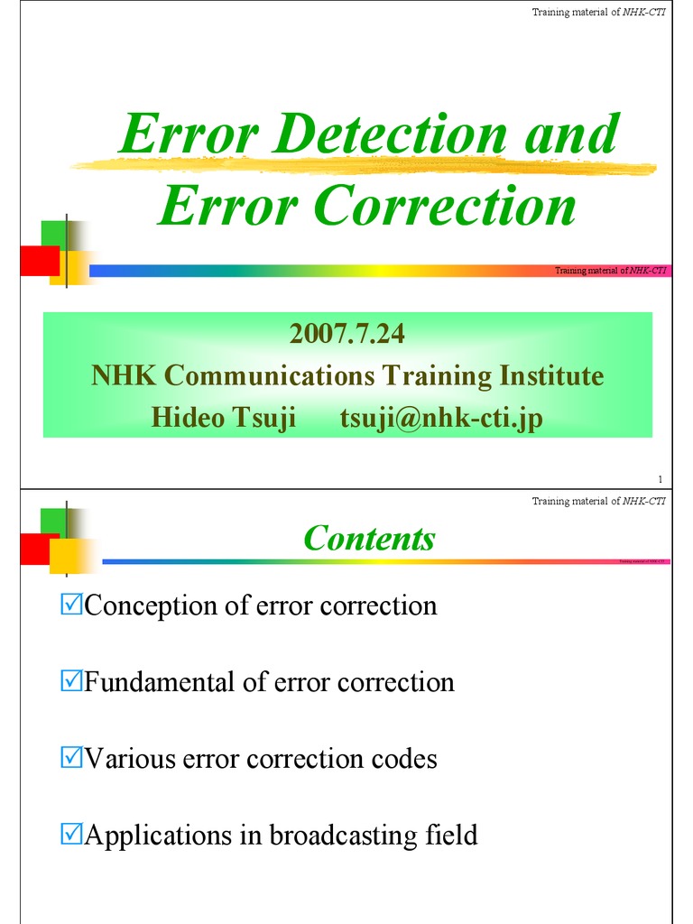 Error Correction | PDF | Error Detection And Correction | Forward Error ...
