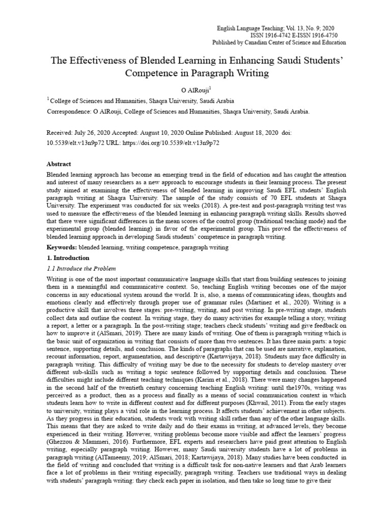 The Effectiveness of Blended Learning in Enhancing | PDF | Learning ...