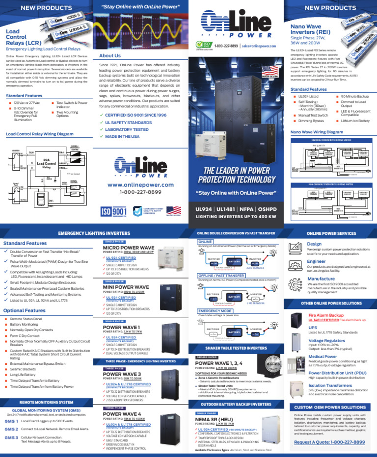 Olp Trifold PDF Power Inverter Manufactured Goods