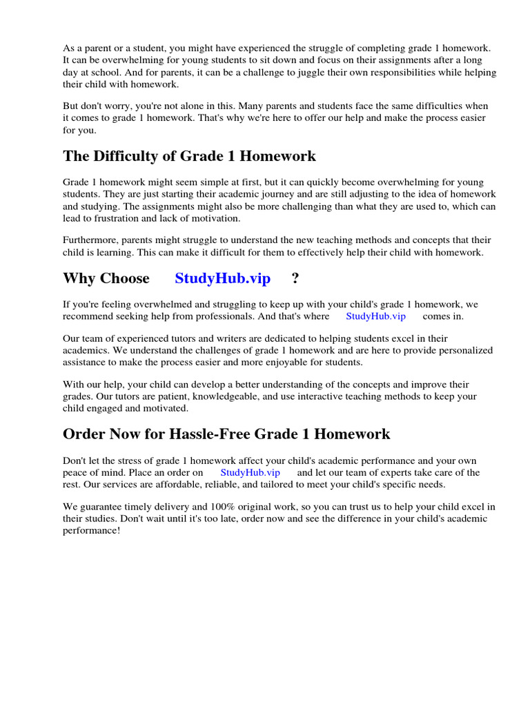 Grade 1 Homework | PDF | Homework | Reading Comprehension