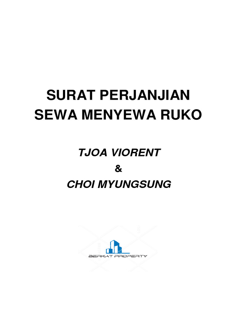 Contoh Surat Perjanjian Sewa Menyewa Ruko | PDF | Hukum | Teknologi ...
