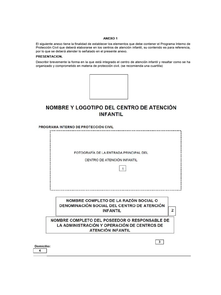 06 Formato de Programa Interno para Estancias Infantiles 2022 | PDF ...