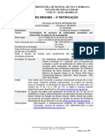 Quadro Resumo - 2 Retificação: Prefeitura Municipal de Nova Serrana Estado de Minas Gerais CNPJ Nº: 18.291.385/0001-59