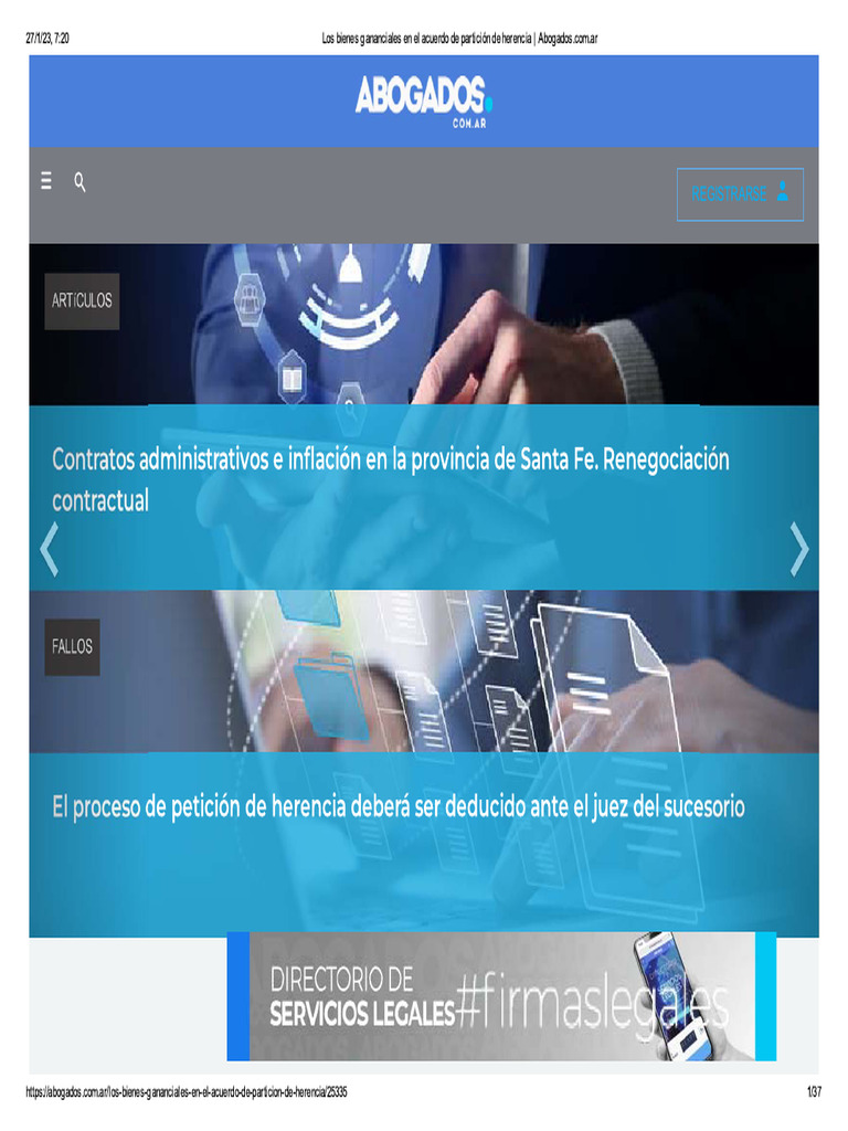 los-bienes-gananciales-en-el-acuerdo-de-partici-n-de-herencia-pdf