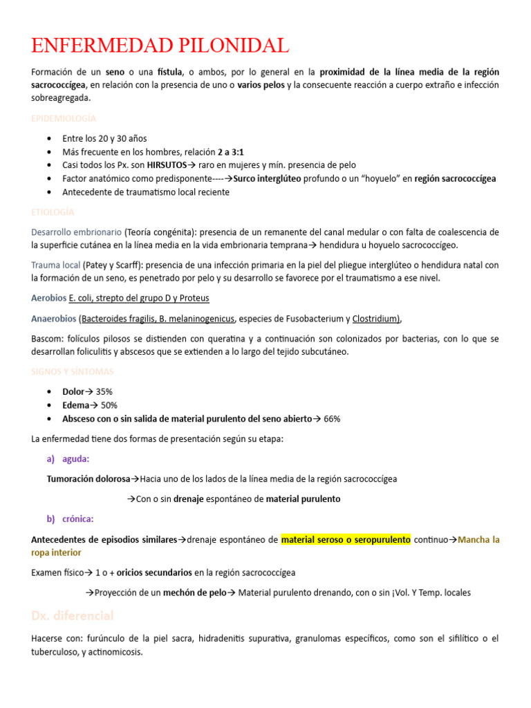 Enfermedad Pilonidal: Causas y Tratamiento | PDF | Bazo ...