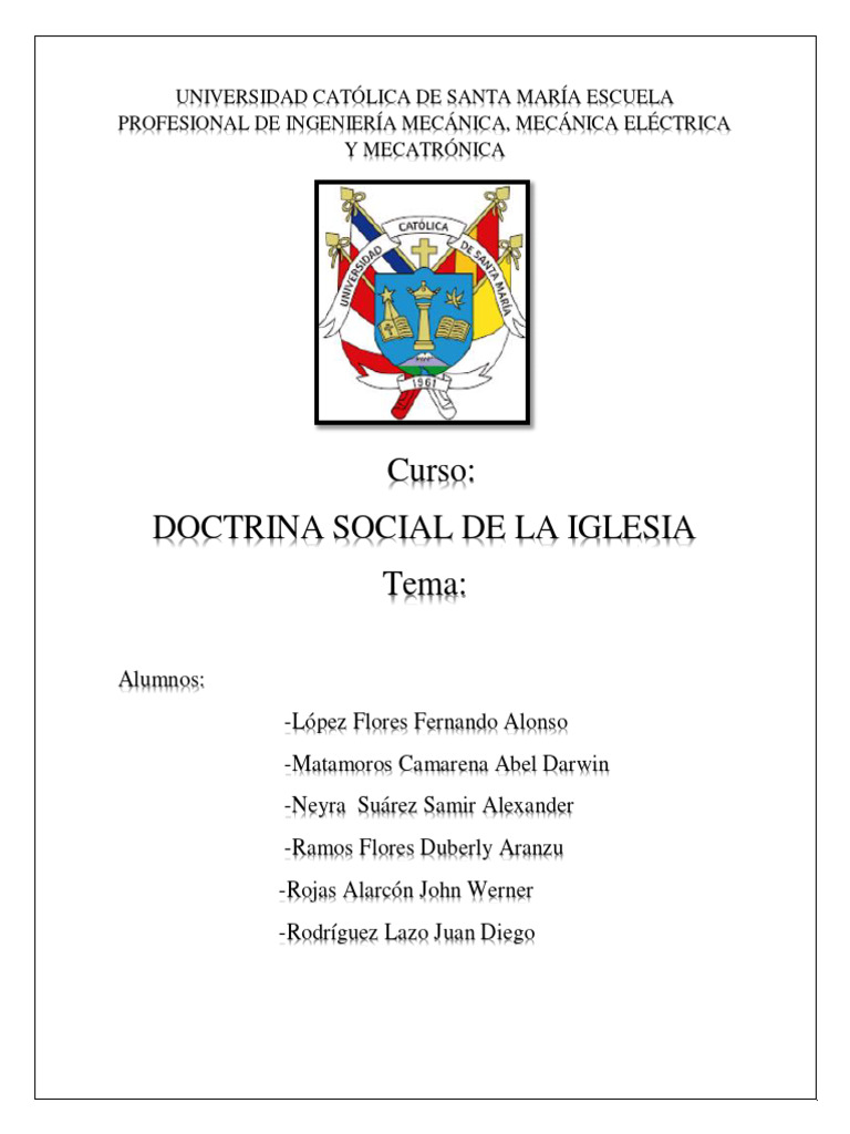 Doctrina Social de la Iglesia: Fundamentos y Principios | PDF | Iglesia ...