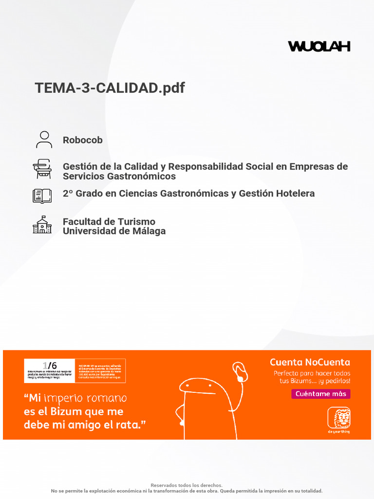 Calidad y Mejora Continua en Gastronomía | PDF | Gestión de la calidad ...