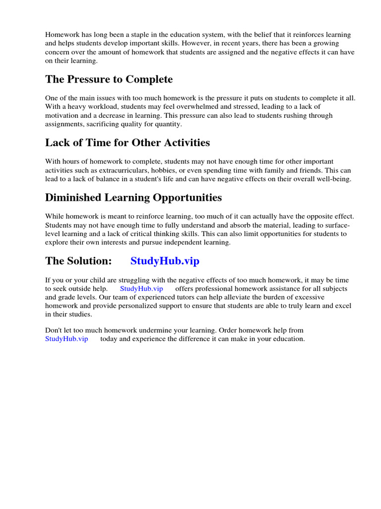 too-much-homework-undermines-learning-pdf-homework-learning