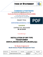 Method of Statement - Dry Type Transformer