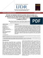 Study of Microcrystalline Cellulose as a Substitute of Magnesium Stearate Towards Functionality of Lubricant in Aspirin Formulation