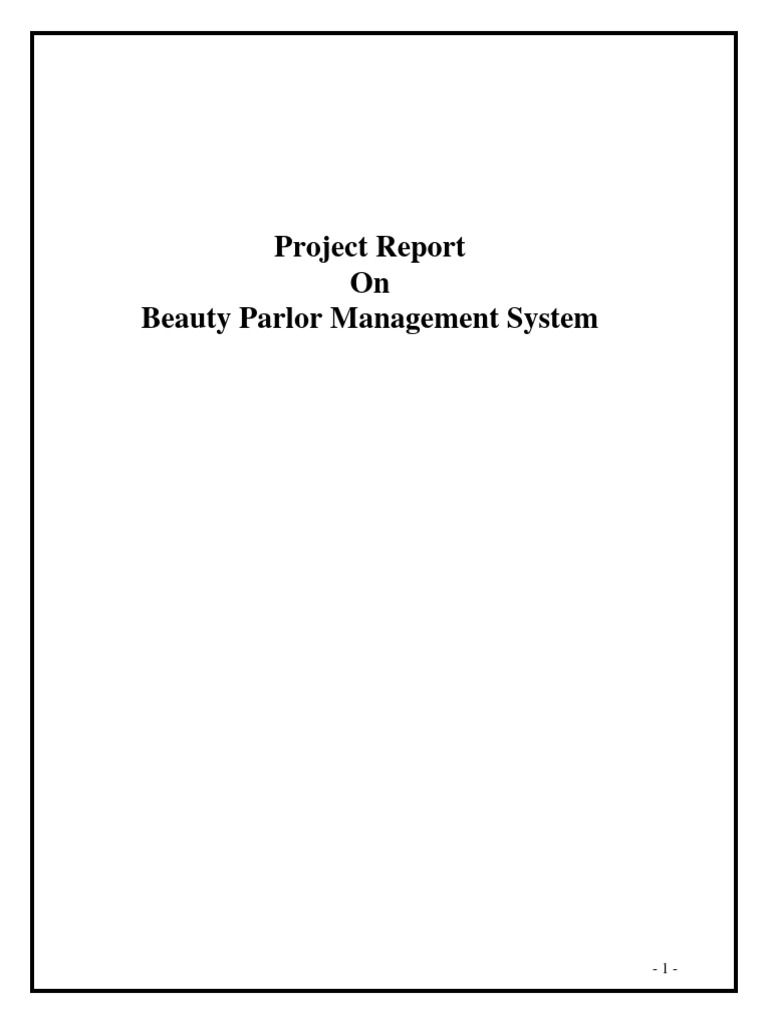 Beauty Parlor Management System Report | PDF | World Wide Web ...