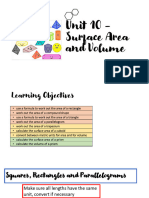 Y8 - Unit 10 - Surface Area and Volume