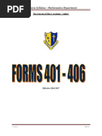 4th Form Syllabus 16-17