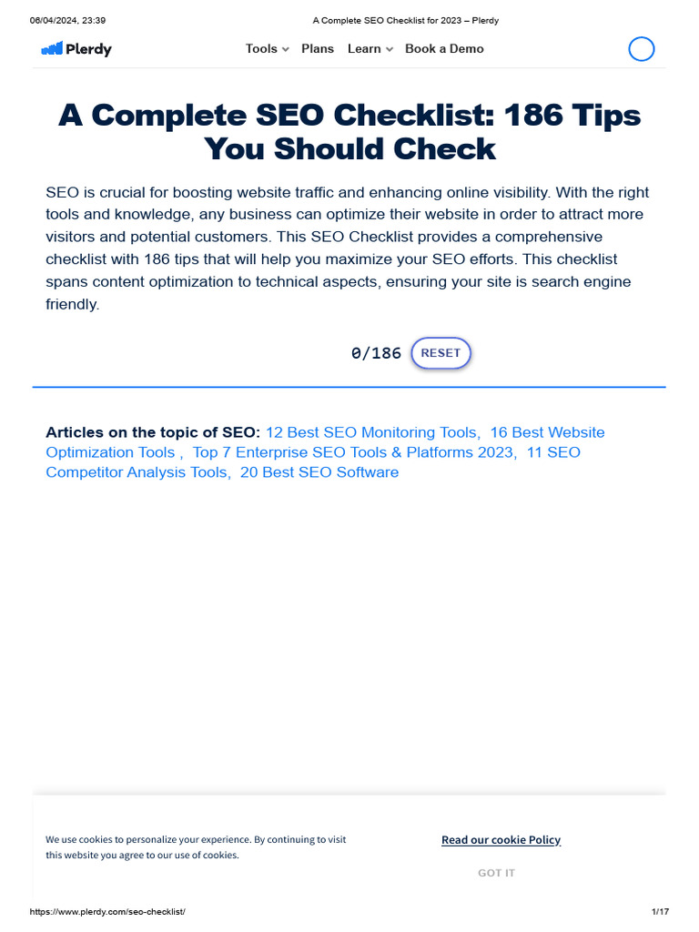 Complete SEO Checklist for 2023 | PDF | Search Engine Optimization ...