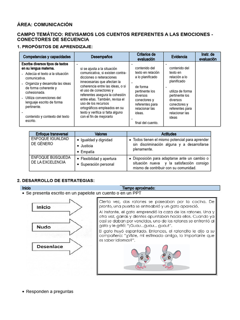 Sesiones de Aprendizaje Dia 04 de Abril - 3er Grado | PDF | Las ...
