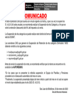 [ Ver Comunicado a los Servidores CAS - Suspensión de Retención de 4ta Categoría ] 04-01-2023