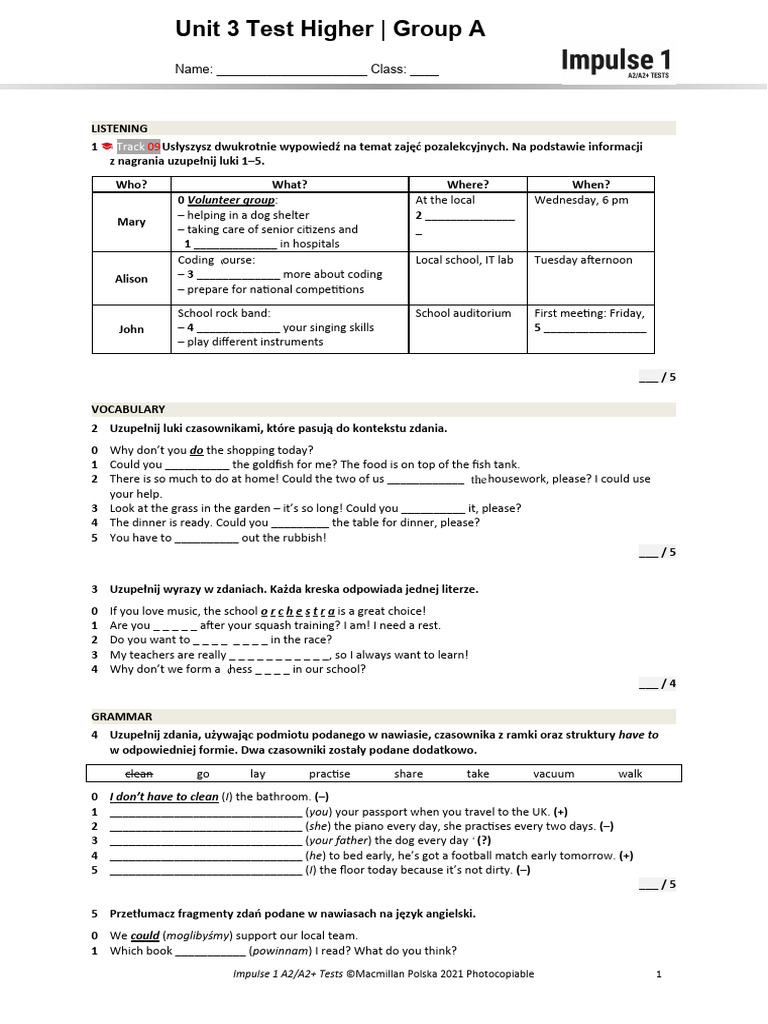 Unit 3 Test Higher A | PDF