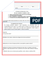 Avaliação de Matematica 2024