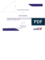 Certificado SNGRE CFB1 - Cursos Virtuales Del Servicio Nacional de Gestión de Riesgos y Emergencias