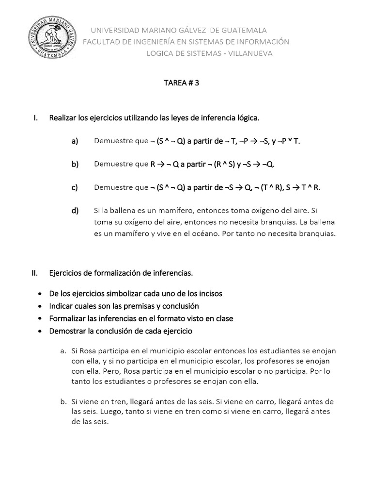 Ejercicios de Inferencia Lógica | PDF | Inferencia | Razonamiento deductivo