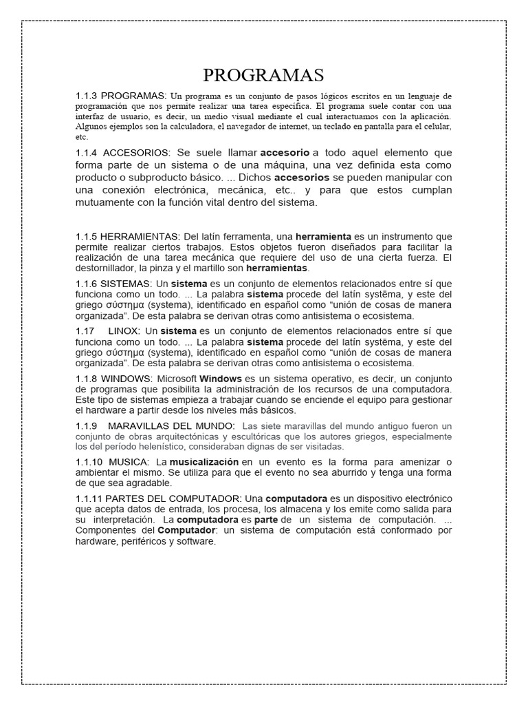PROGRAMA | PDF | Programa de computadora | Programación