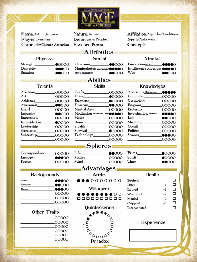 Arthur Jameson Sheet PDF