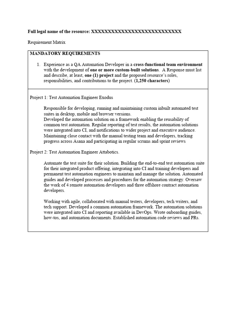 Sample Filled Matrix | PDF | Software Testing | Automation