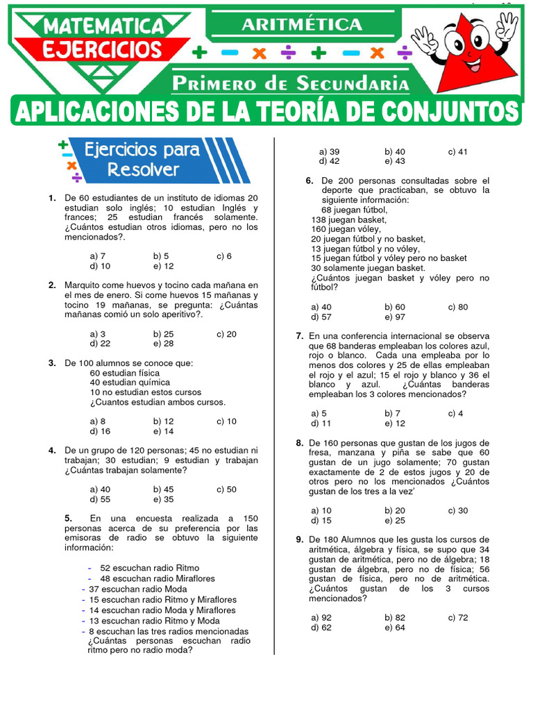 Ejercicios de Matemáticas para Secundaria | PDF