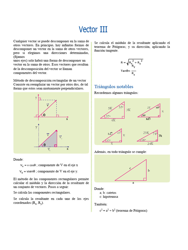 Descomposición Rectangular de Vectores | PDF | Vector Euclidiano ...