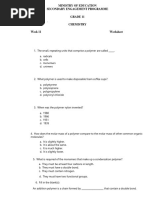 Grade 11 Chemistry Week 11 Lesson 1 Worksheet 1 and Solutions