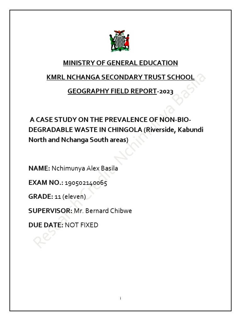Geography Field Report | PDF | Biodegradation | Materials