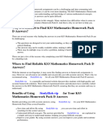 Ks3 Mathematics Homework Pack D Answers