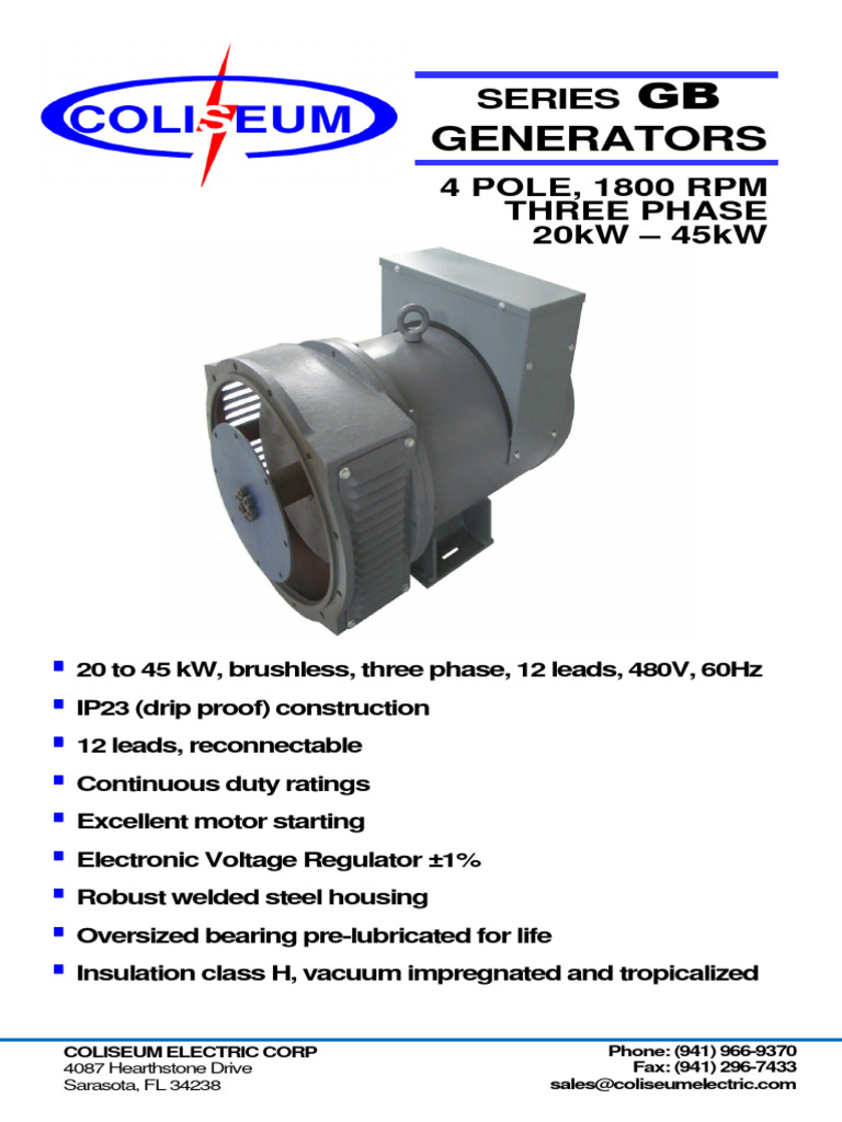 20-45 kW Brushless Generators Overview | PDF | Electrical Engineering ...