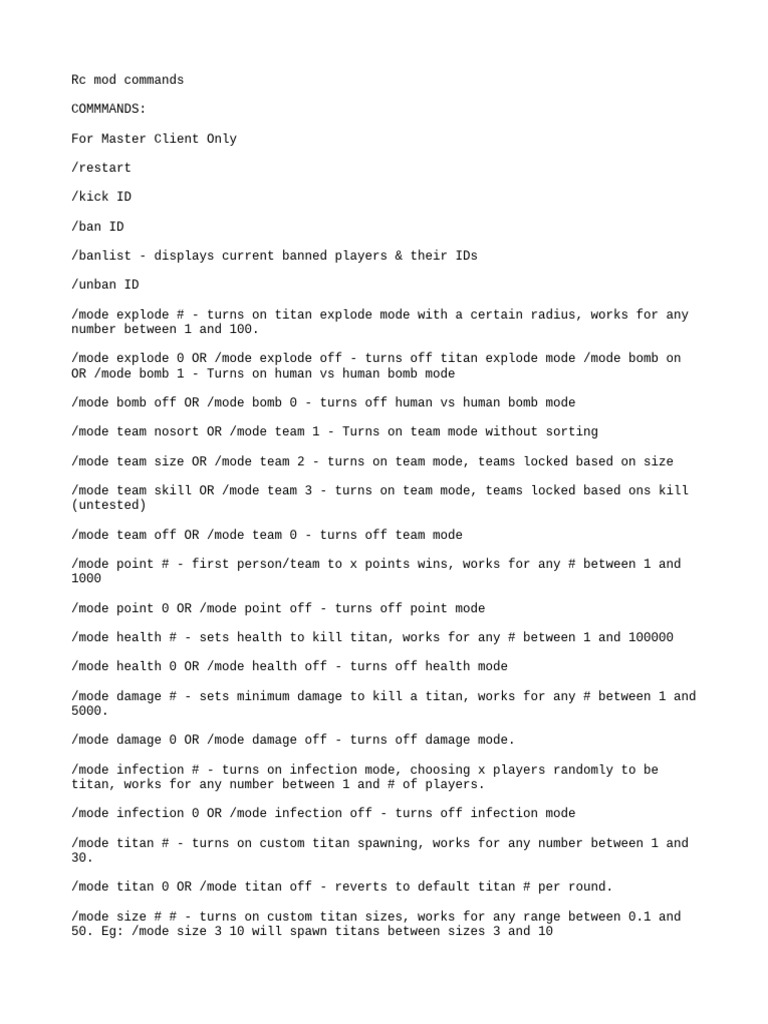 Comandos Del Rc Mod Pdf