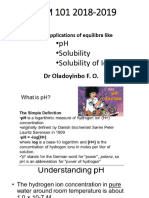 CHM 101 - PH, Solubility and Ionic Equilbria