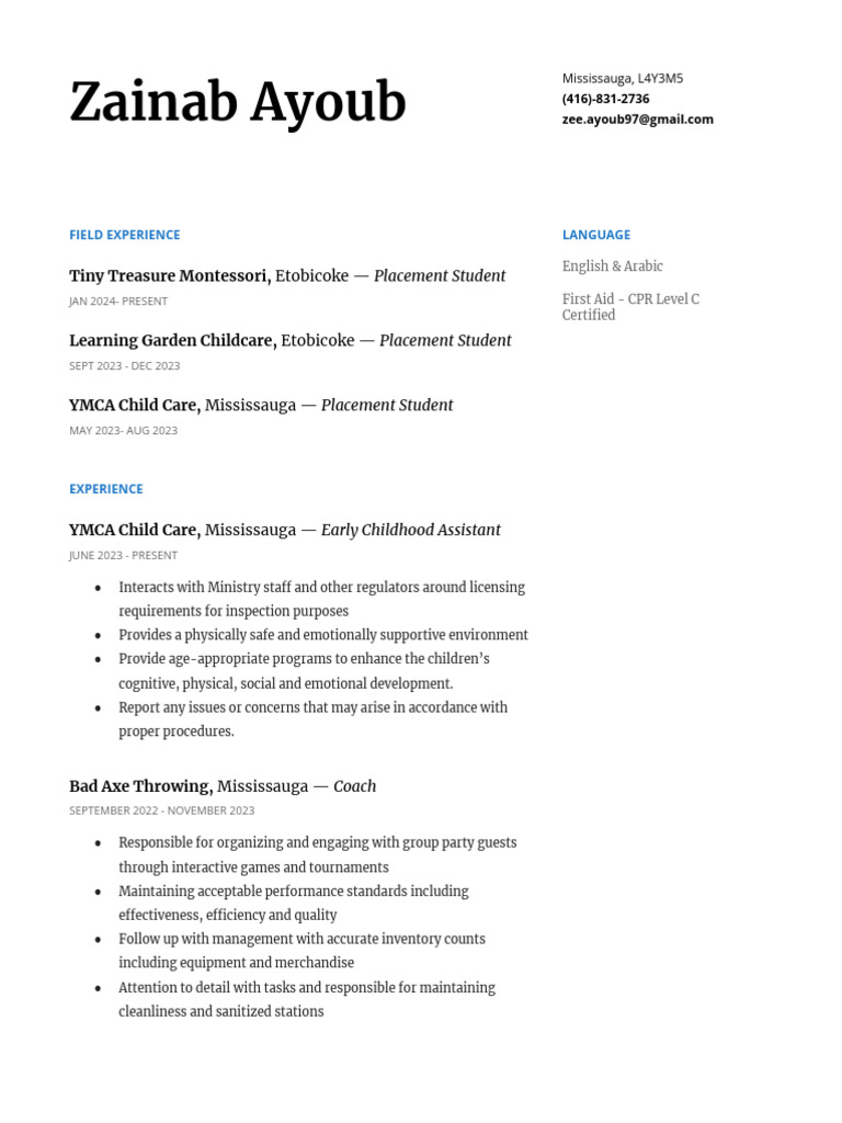 zainab-ayoub-field-experience-language-pdf-child-care