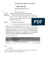 Carta 008 de avance de metas de servicio de cielorraso - Pasto Grande