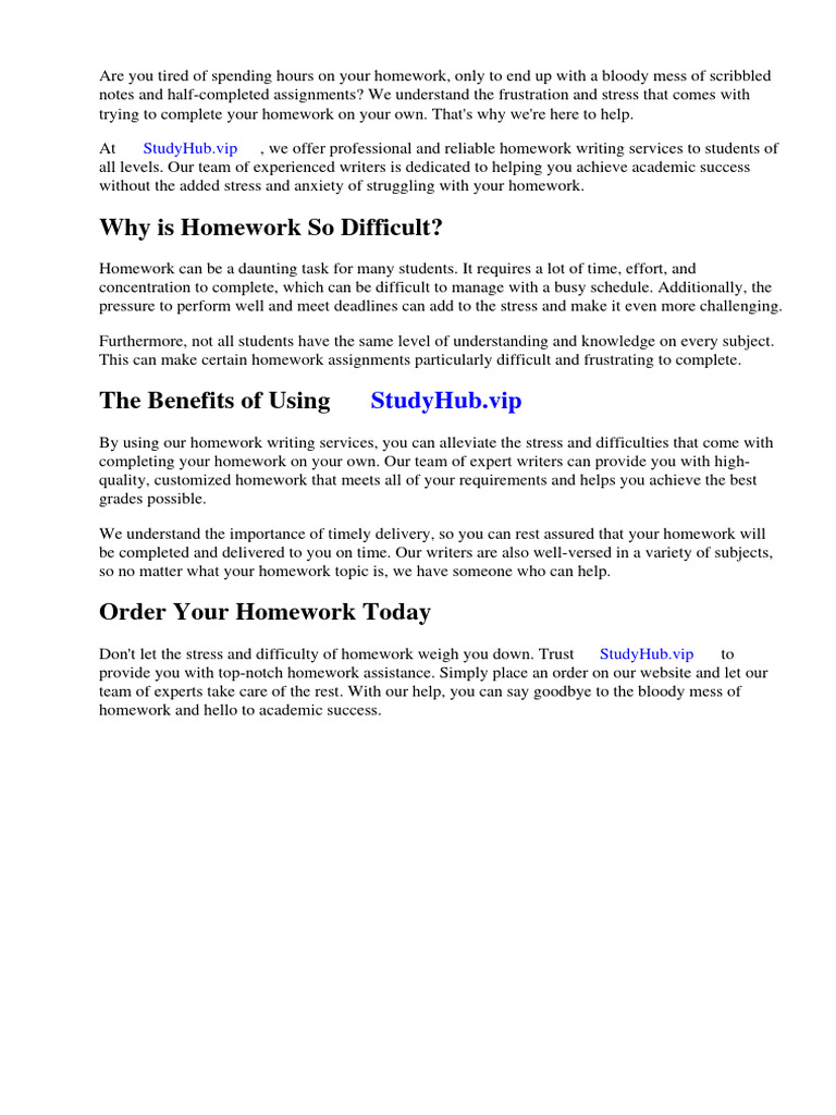 Show My Bloody Homework | PDF | Homework | Blood