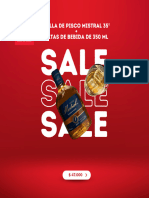 Sale Sale: Botella de Pisco Mistral 35 º + 4 Latas de Bebida de 350 ML