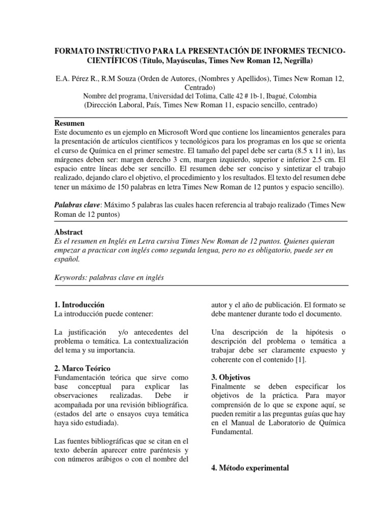 Guía para Informes Técnico-Científicos | PDF | Experimentar