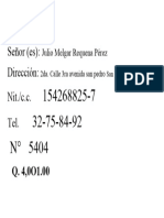 Señor (Es) : Dirección: Nit./c.c. Tel. Q. 4,0O1.00: Julio Melgar Requena Pérez