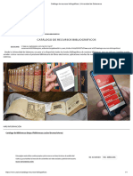 Catálogo de Recursos Bibliográficos - Universidad de Salamanca