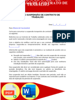 Modelo de Carta de Suspensao de Contrato de Trabalho