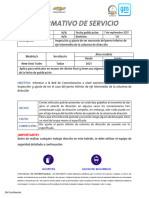 Informativo de Servicio. Inspección Ajuste Perno Columna de Dirección NEW ONIX.